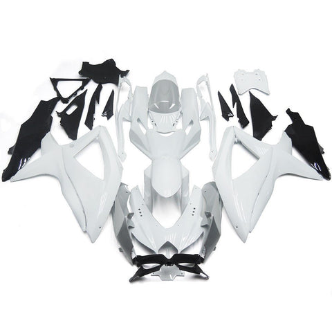 Suzuki GSXR600 (2008-2010) White, Silver & Black Fairings