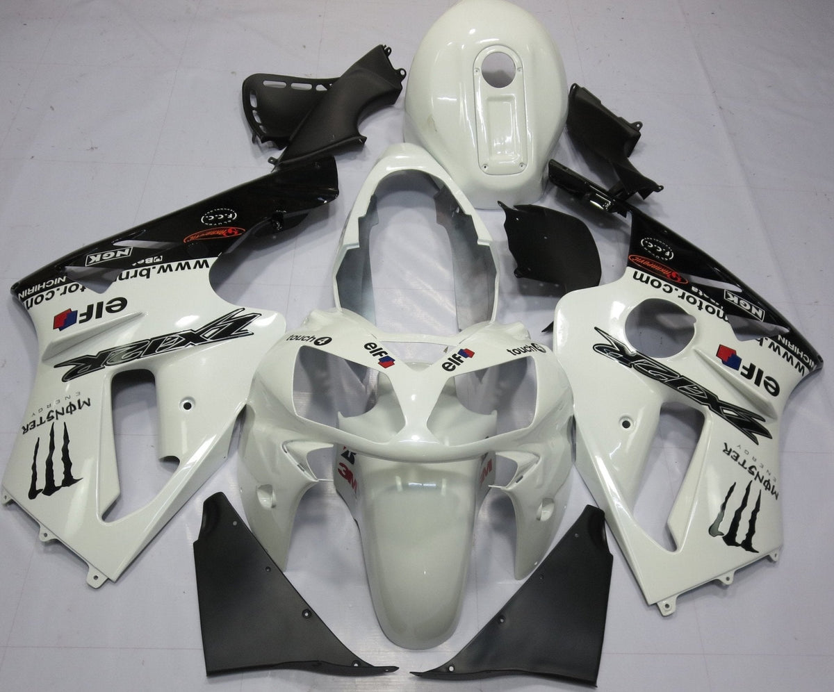 Fairing kit for a Kawasaki Ninja ZX12R (2000-2001) White & Black Monster Energy