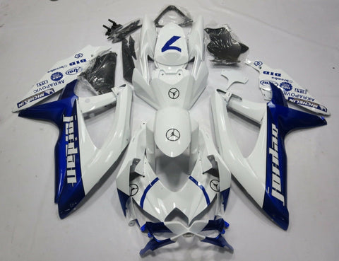 Suzuki GSXR600 (2008-2010) White & Blue Jordan Fairings