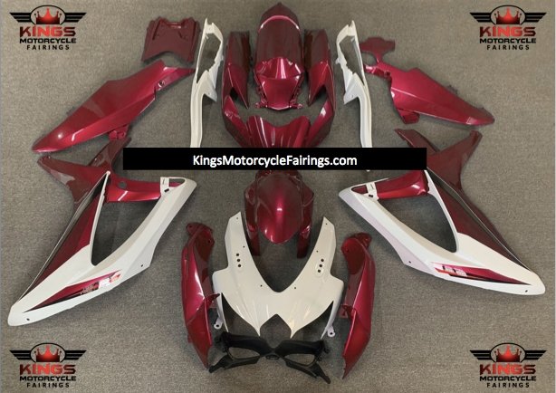 Suzuki GSXR600 (2008-2010) White & Dark Red Fairings