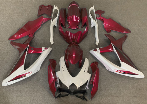 Suzuki GSXR600 (2008-2010) White & Dark Red Fairings