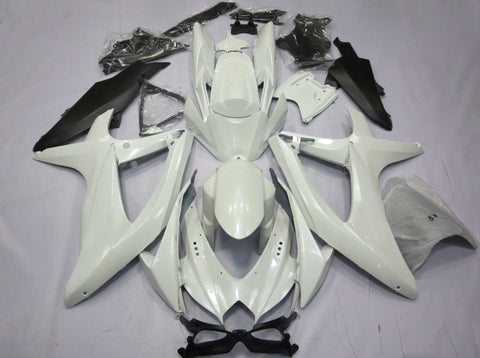 Suzuki GSXR600 (2008-2010) White & Matte Black Fairings