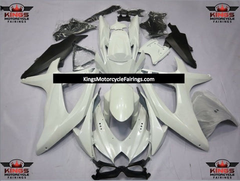 Suzuki GSXR600 (2008-2010) White & Matte Black Fairings