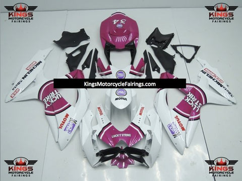 Suzuki GSXR600 (2008-2010) White & Pink Lucky Strike Fairings