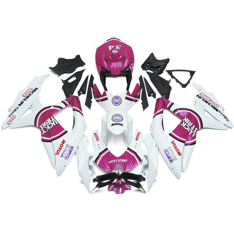 Suzuki GSXR600 (2008-2010) White & Pink Lucky Strike Fairings