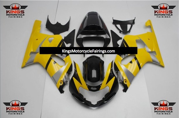 Suzuki GSXR750 (2000-2003) Black, Yellow & Silver Fairings