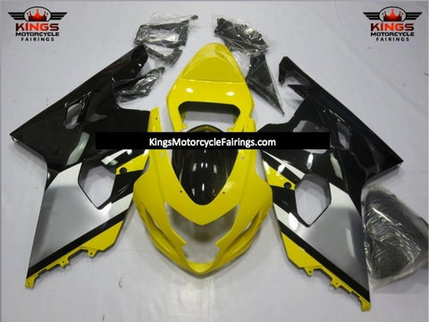 Suzuki GSXR750 (2004-2005) Yellow, Black & Silver Fairings