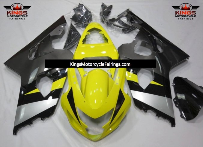 Suzuki GSXR750 (2004-2005) Yellow, Gray, Black & Silver Fairings