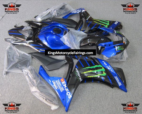 Yamaha R3 (2015-2018) Blue, Black Monster Fairings