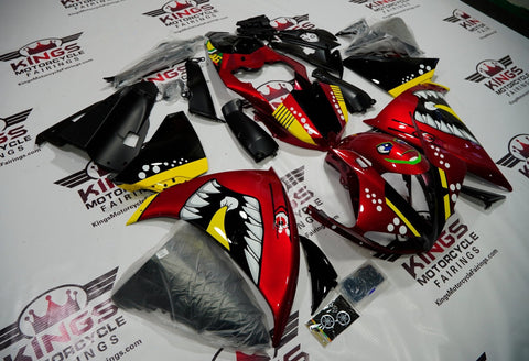 Yamaha YZF-R1 (2009-2011) Candy Red, Black, Yellow & White Shark Fairings