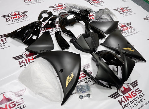 Yamaha YZF-R1 (2012-2014) Matte Black, Gloss Black & Gold Fairings