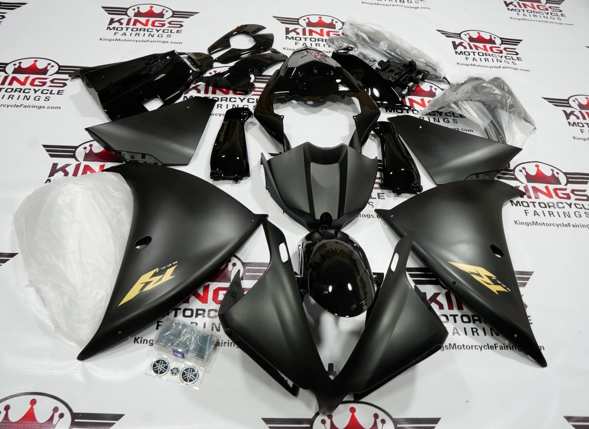 Yamaha YZF-R1 (2012-2014) Matte Black, Gloss Black & Gold Fairings