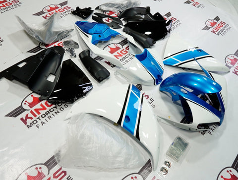 Yamaha YZF-R1 (2012-2014) White, Light Blue & Black Fairings