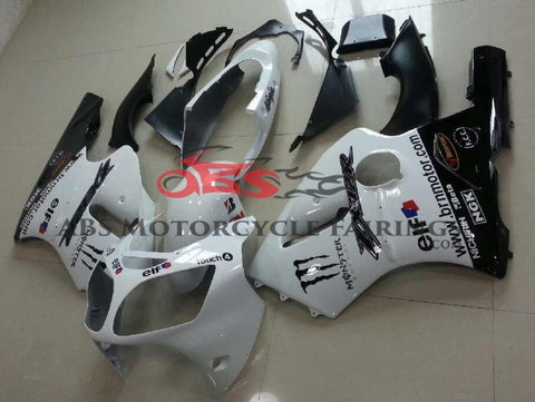 Fairing kit for a Kawasaki Ninja ZX12R (2000-2001) White & Black Monster Energy