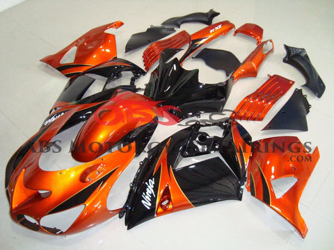 Fairing kit for a Kawasaki Ninja ZX14R (2006-2011) Orange & Black