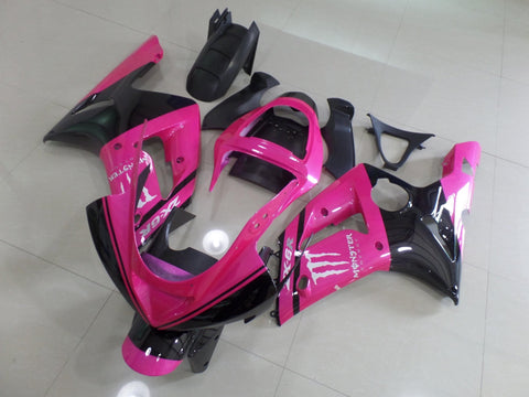 Fairing kit for a Kawasaki ZX6R 636 (2003-2004) Pink, Black & White