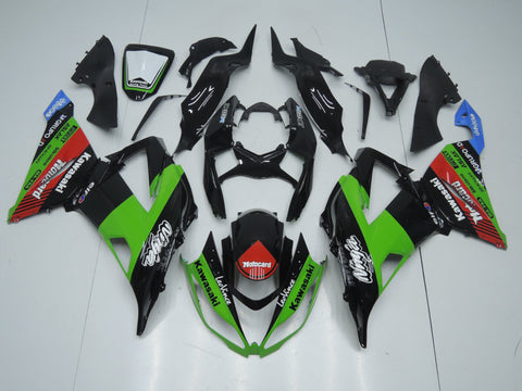 Fairing kit for a Kawasaki ZX6R 636 (2013-2018) Black, Green, Red & Blue Motocard