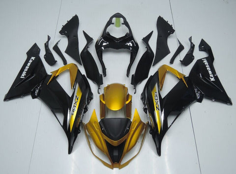 Fairing kit for a Kawasaki ZX6R 636 (2013-2018) Black & Gold