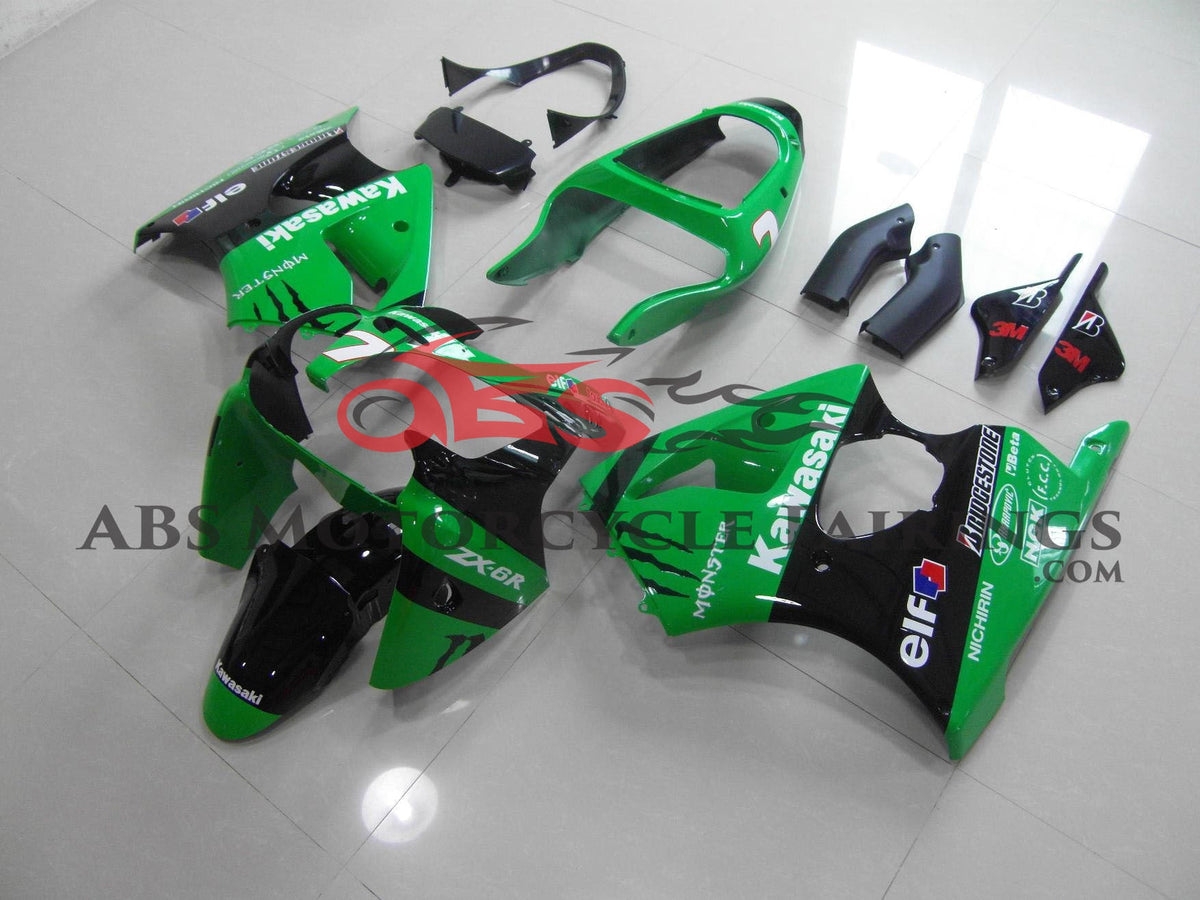 Monster Elf Green & Black 2000-2002 Kawasaki ZX-6R 636