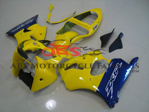 Fairing kit for a Kawasaki ZX6R 636 (2000-2002) Yellow & Blue