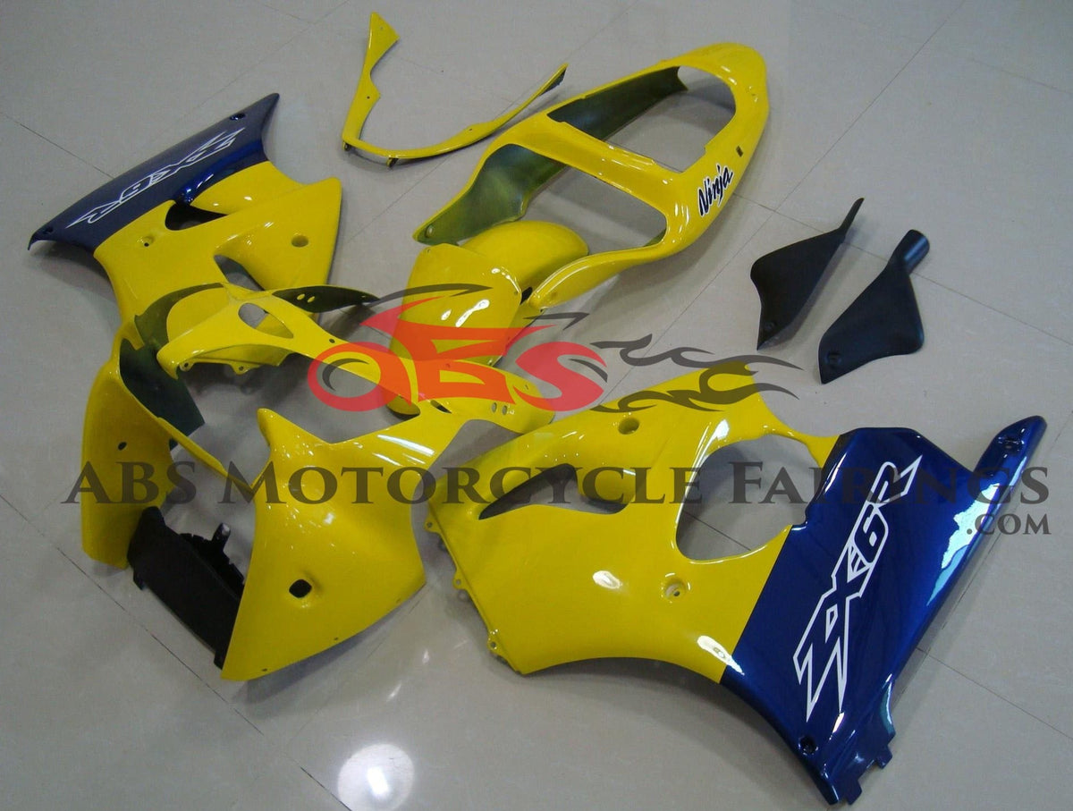 Fairing kit for a Kawasaki ZX6R 636 (2000-2002) Yellow & Blue