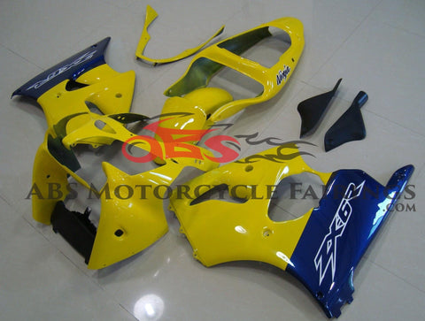 Fairing kit for a Kawasaki ZX6R 636 (2000-2002) Yellow & Blue