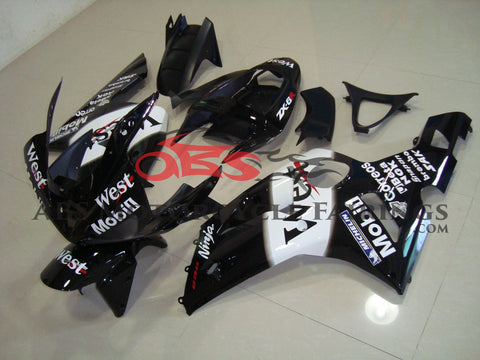 Fairing kit for a Kawasaki ZX6R 636 (2003-2004) Black & White West