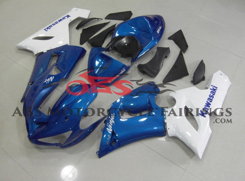 Fairing kit for a Kawasaki ZX6R 636 (2005-2006) Blue & White