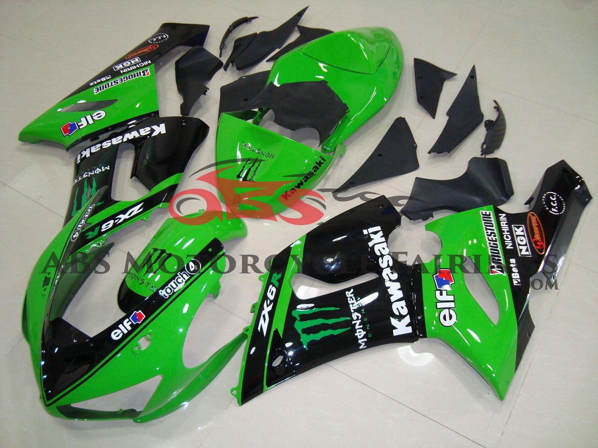 Monster Elf Green & Black 2005-2006 Kawasaki ZX-6R 636