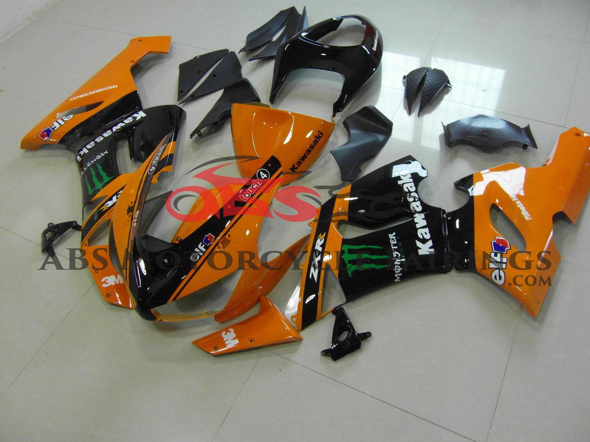 Monster Elf Orange & Black 2005-2006 Kawasaki ZX-6R 636