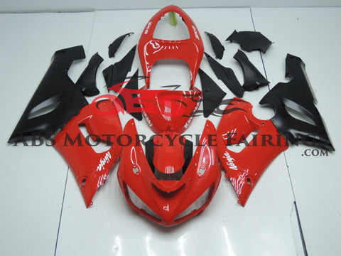 Red & Matte Black 2005-2006 Kawasaki ZX-6R 636