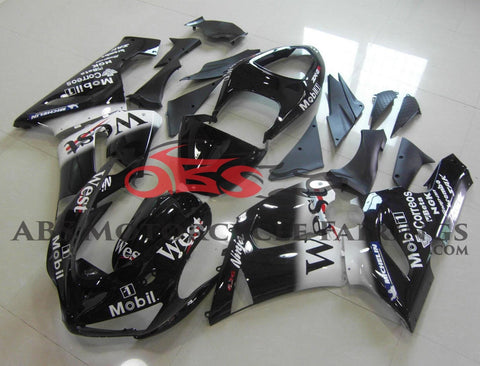 Fairing kit for a Kawasaki ZX6R 636 (2005-2006) Black & White West