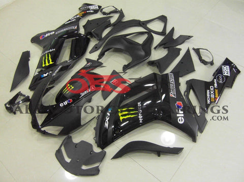 Fairing kit for a Kawasaki Ninja ZX6R 636 (2007-2008) Black Monster Energy