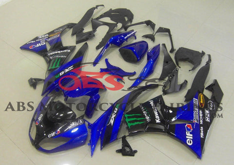 Fairing kit for a Kawasaki Ninja ZX6R 636 (2009-2012) Blue & Black Monster Energy