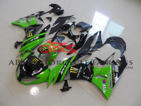 Fairing kit for a Kawasaki Ninja ZX6R 636 (2009-2012) Green & Black Monster Energy