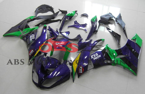 Fairing kit for a Kawasaki Ninja ZX6R 636 (2009-2012) Purple & Green EVA