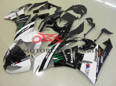 Fairing kit for a Kawasaki Ninja ZX6R 636 (2009-2012) White & Black Monster Energy