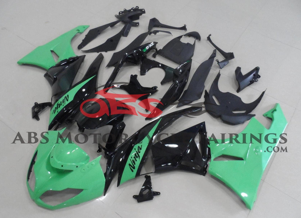 Fairing kit for a Kawasaki Ninja ZX6R 636 (2009-2012) Light Green & Black