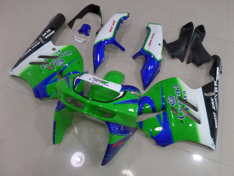 Fairing kit for a Kawasaki ZX-9R (1994-1997) Green, Blue, White & Black