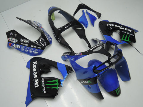 Fairing Kit for a Kawasaki ZX-9R (2000-2001) Blue, Black, White & Green Monster