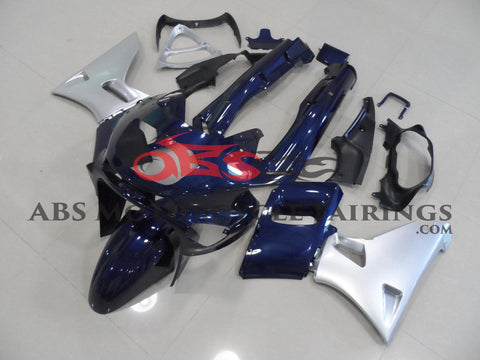 Fairing kit for a Kawasaki ZZR400 (1993-2007) Dark Blue & Silver