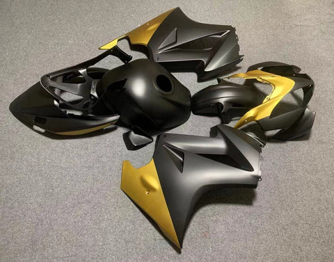 Fairing kit for a Kawasaki Ninja 250R (2008-2013) Matte Black & Gold