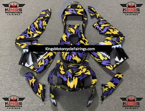 Honda CBR600RR (2003-2004) Purple, Black & Yellow Camouflage Shark Fairings